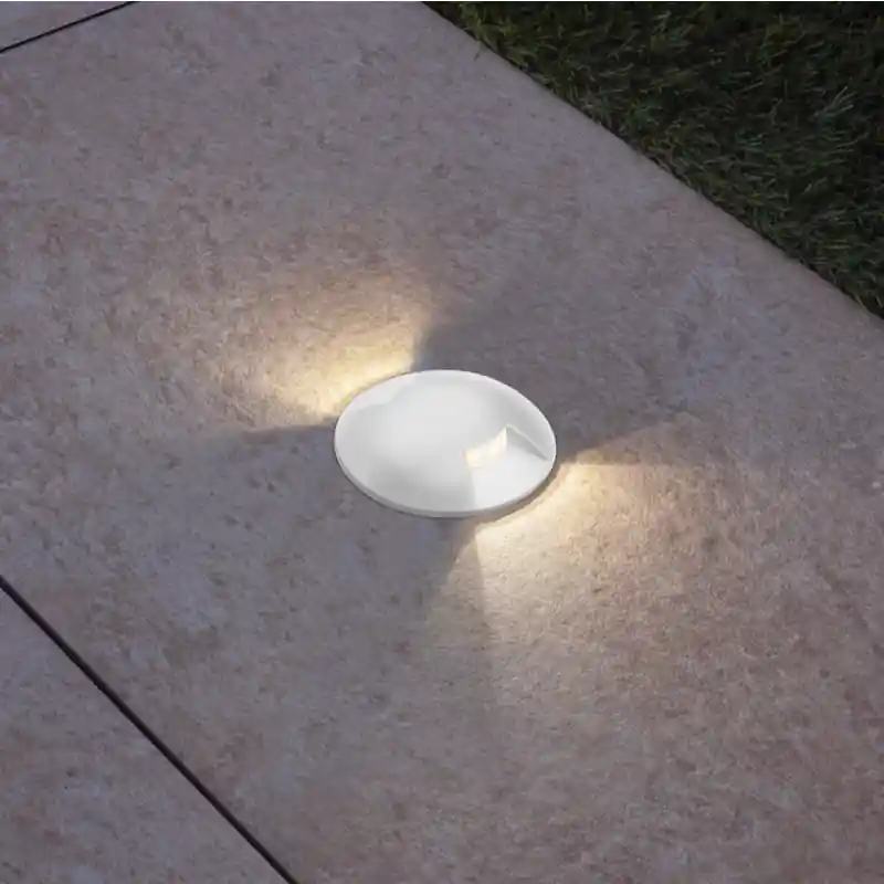 Century Italia Argo - grondspot met 2 vensters - Ø5,8 x 6,5 cm - 0,75W LED incl. - 4000K - IP67 - wit Nieuw Model