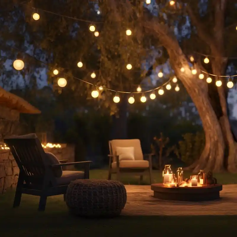 Trendy Century Italia Fiesta - 8,5m lichtslinger waarvan 3,34m snoer - 10 x 6W LED incl. - IP44 - zwart