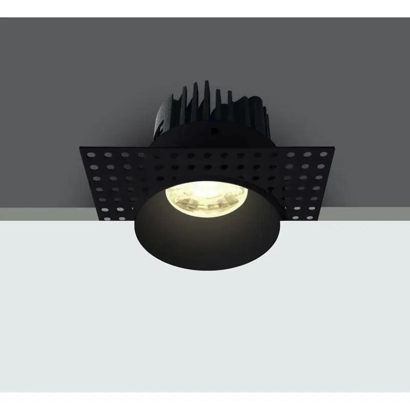 ONE Light Trimless Range - inbouwspot - Ø 66 mm, Ø 83 mm inbouwmaat - 7W LED incl. - IP54 - zwart Modern