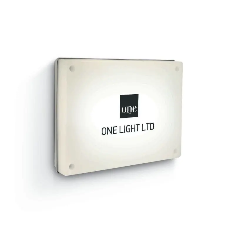 Tijdelijk Beschikbaar ONE Light Retro Opal Range - buiten wandverlichting met automatische dag- en nachtsensor - 33 x 23 x 5,7 cm - 8W LED incl. - IP54 - grijs