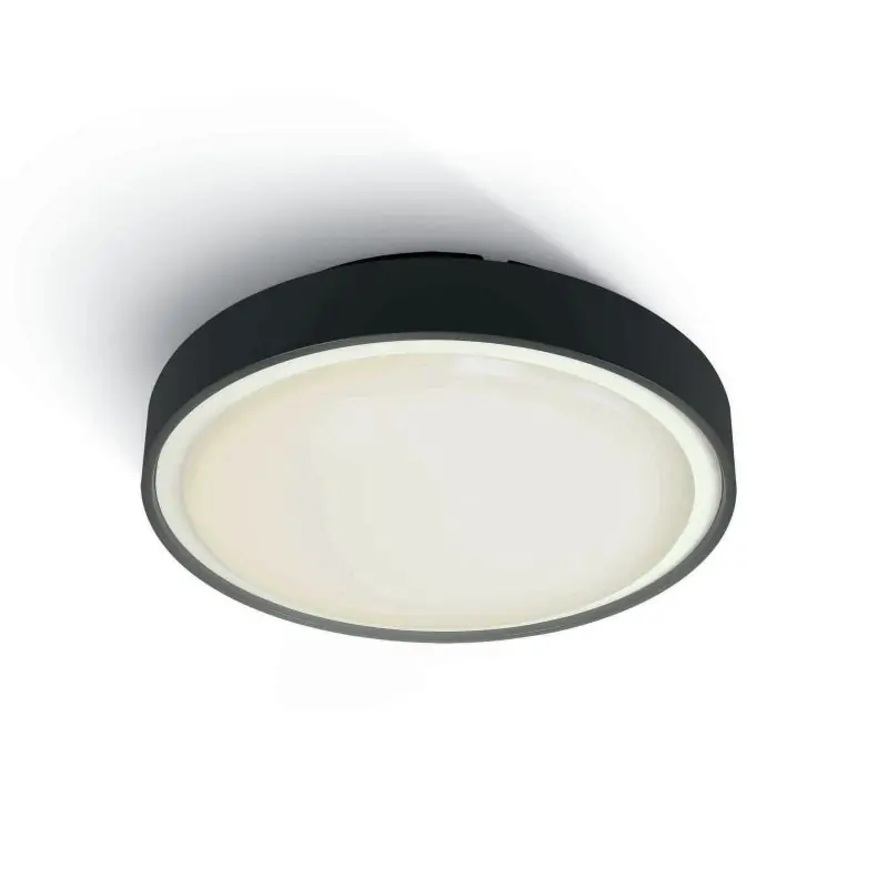 Exclusief ONE Light E27 Plafo Outdoor - buiten plafondverlichting - Ø 26 x 9,3 cm - IP65 - zwart