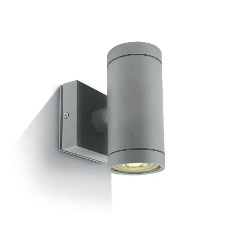 ONE Light GU10 Outdoor Cylinders - buiten wandverlichting - Ø 6,5 x 14,2 cm - IP54 - grijs Aanbieding