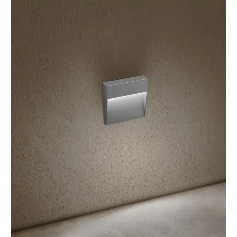 Finale Uitverkoop Century Italia Paseo - buiten wandverlichting - 10,5 x 10,5 x 2,4 cm - 4W LED incl. - IP54 - grijs
