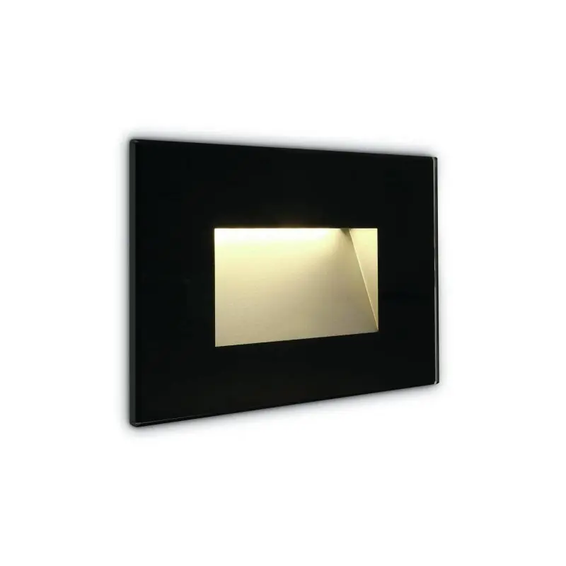 ONE Light Glass Face - inbouw wandverlichting - 12 x 3,6 x 8 cm - 4W LED incl. - IP65 - zwart Budget