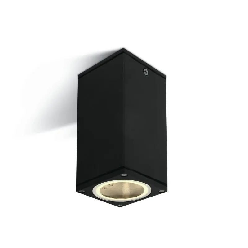 Hete Deal ONE Light GU10 Dark Light Outdoor - buiten plafondverlichting - 6,2 x 6,2 x 13,5 cm - IP54 - zwart