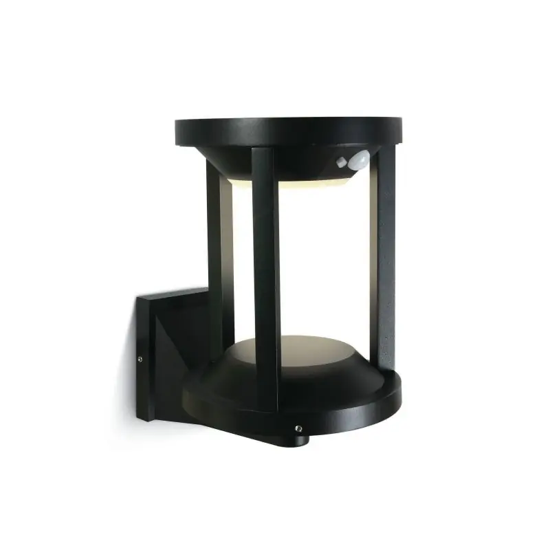 ONE Light Solar Cages - buiten wandverlichting op zonne-energie met bewegingsmelder - 21,5 x 16 x 23,7 cm - 2W LED incl. - IP65 - zwart Ambachtelijk
