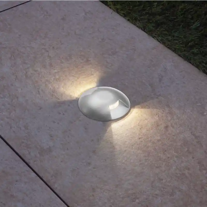 Snelle Levering Century Italia Argo - grondspot met 2 vensters - Ø5,8 x 6,5 cm - 0,75W LED incl. - 3000K - IP67 - grijs