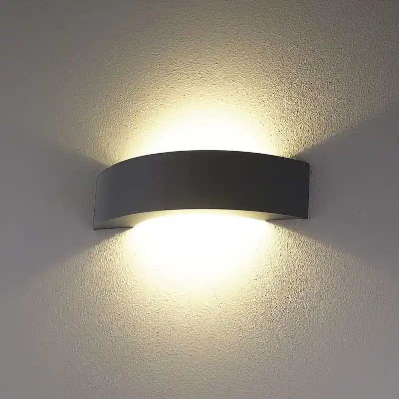 Ambachtelijk VK Lighting Lavi - buiten wandverlichting - 36 x 9,5 x 9,3 cm - 9W LED incl. - IP54 - antraciet