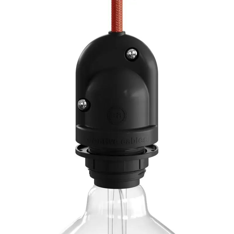 Uitverkoop Creative Cables Eiva - E27 fitting met siliconen kabelhouder - Ø 5,8 x 10,3 cm - IP65 - zwart