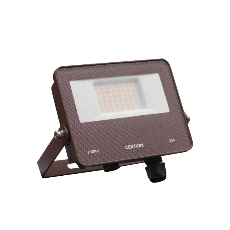 Modern Century Italia Porteo CCT - verstraler - 16,2 x 3,6 x 14,4 cm - 20W LED incl. - instelbare lichtkleur - IP65 - bruin