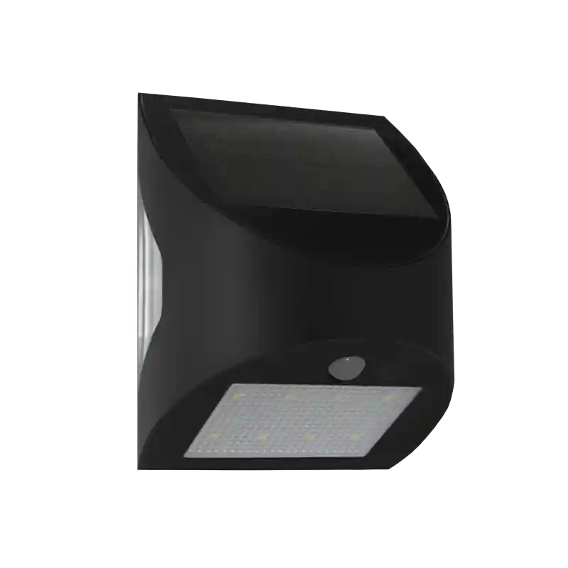 Gecertificeerd Century Italia Arcadia Max - buiten wandlamp op zonne-energie met sensor - 10,5 x 8 x 13 cm - 3W LED incl. - IP65 - zwart