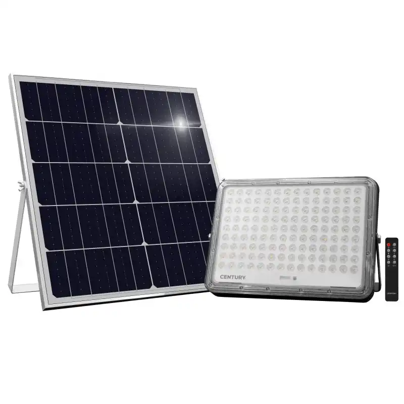 Betrouwbaar Century Italia Prometeo - verstraler op zonne-energie met dag- en nachtsensor en afstandsbediening - 31 x 4,1 x 22,5 cm - 40W LED incl. - IP65 - zwart