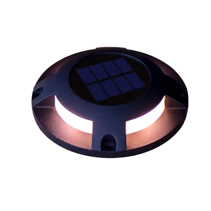 Century Italia Step Solar - grondspot op zonne-energie met dag/nacht sensor - Ø12 x 2,6 cm - 0,04W LED incl. - IP67 - zwart - 4000K Nieuw