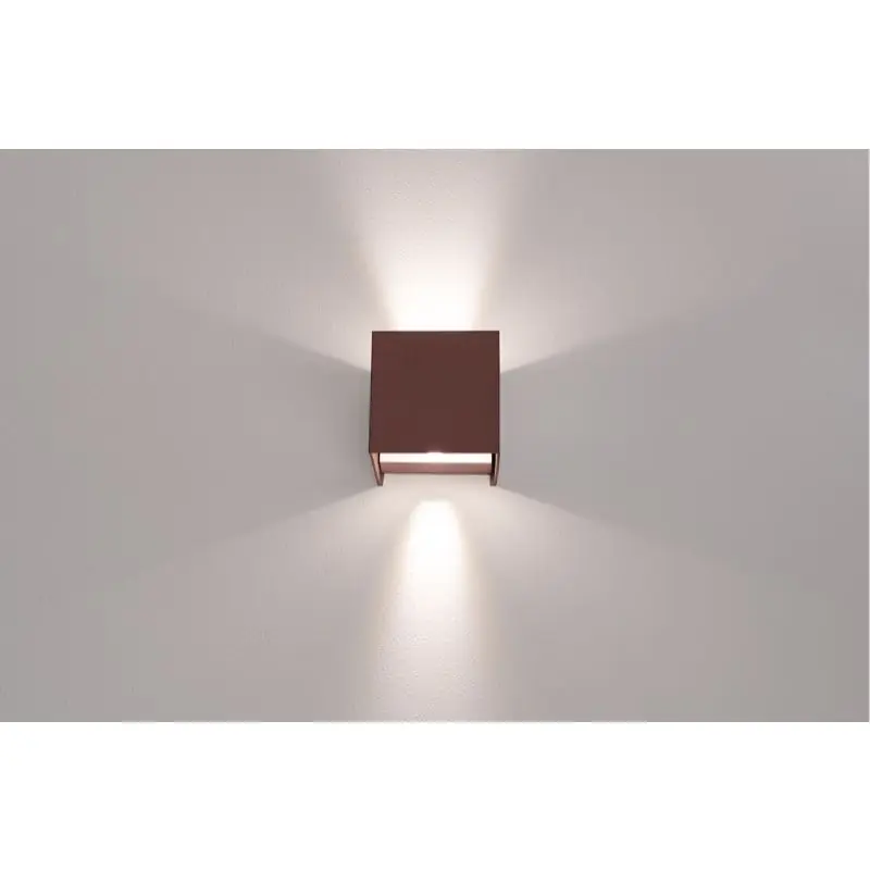 Century Italia Appalque - buiten wandverlichting met 2 regelbare lichtbundels - 12 x 12 x 12 cm - 20W LED incl. - instelbare lichtkleur - IP65 - bruin Op = Op
