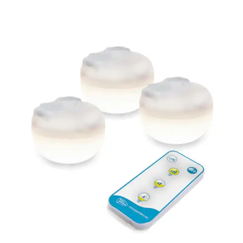 New Garden Cherry Mini - draagbare oplaadbare lichtbronnen met afstandsbediening - Ø 6,5 x 6 cm - 3 x 3,5W LED incl. - IP54 - wit - 3000K Ambachtelijk