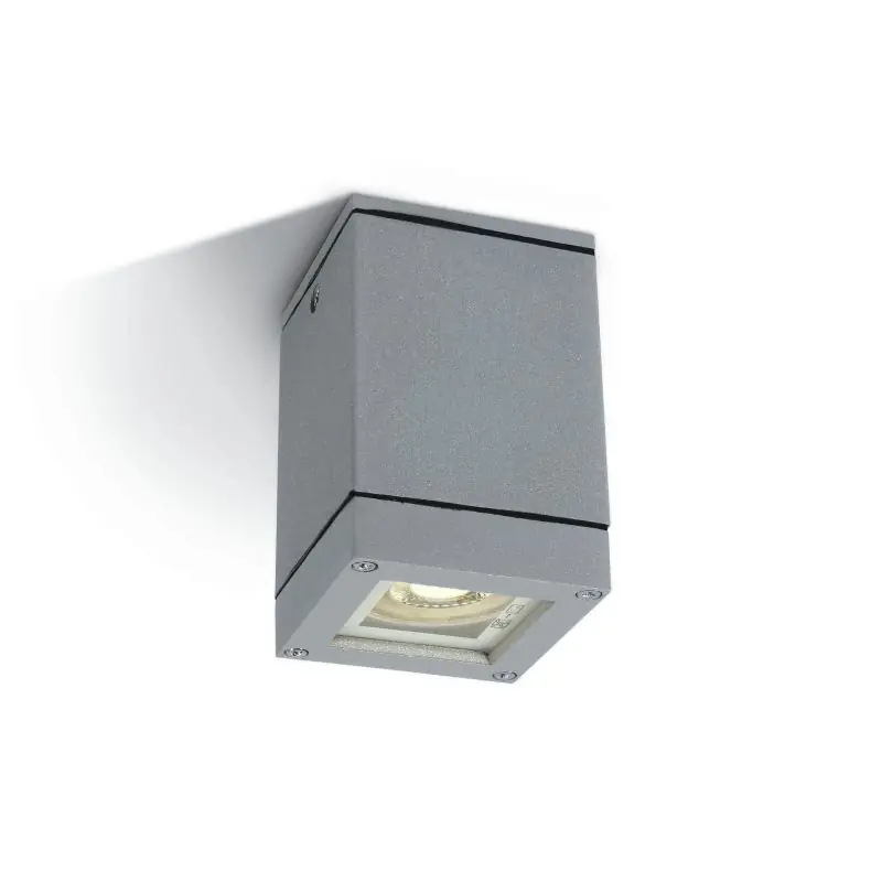 ONE Light GU10 Outdoor Cubes - buiten plafondverlichting - 6,3 x 6,3 x 9,8 cm - IP54 - grijs Nieuwe Collectie