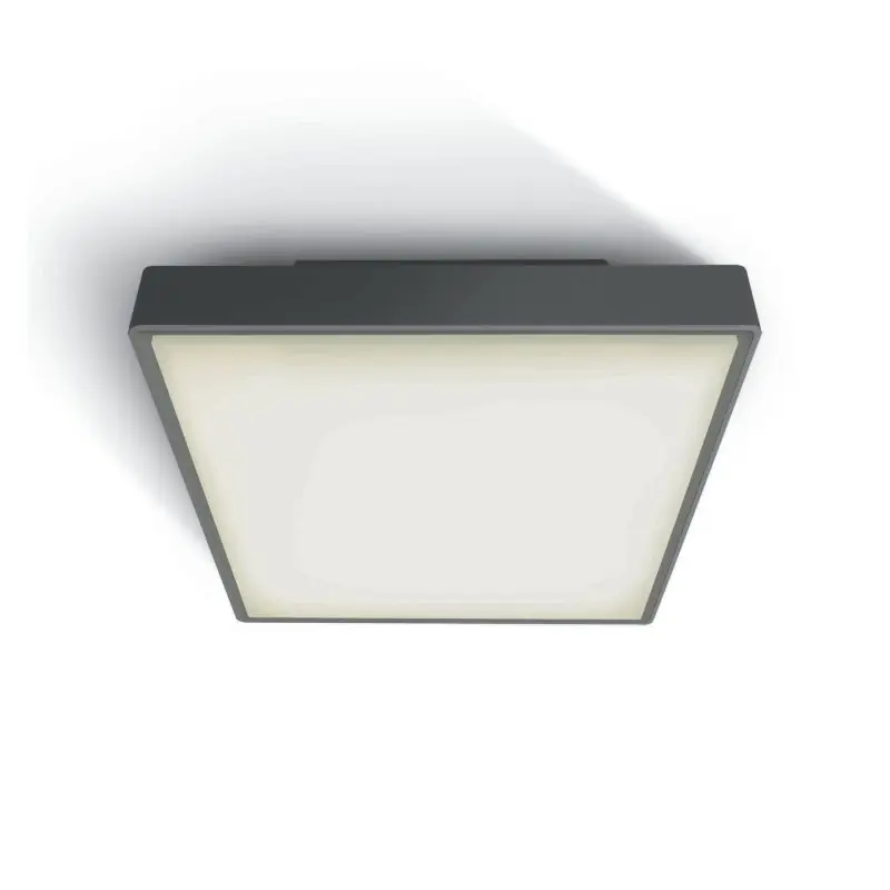 ONE Light E27 Plafo Outdoor Square - buiten plafondverlichting - 22,1 x 22,1 x 9,3 cm - IP65 - antraciet Geld-Terug-Garantie