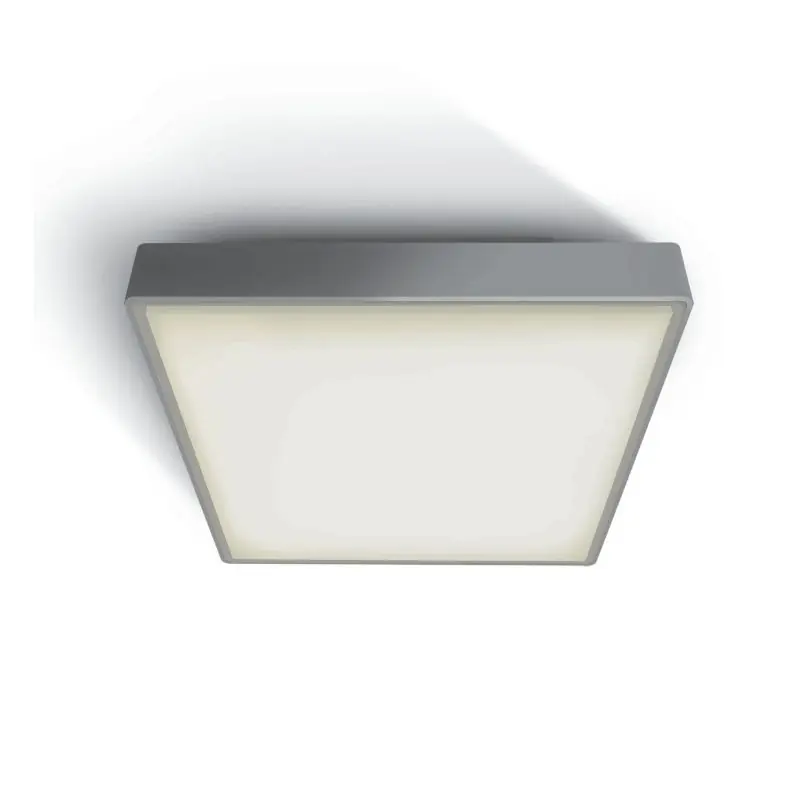 ONE Light E27 Plafo Outdoor Square - buiten plafondverlichting - 29,5 x 29,5 x 10,5 cm - IP65 - grijs Laatste Kans