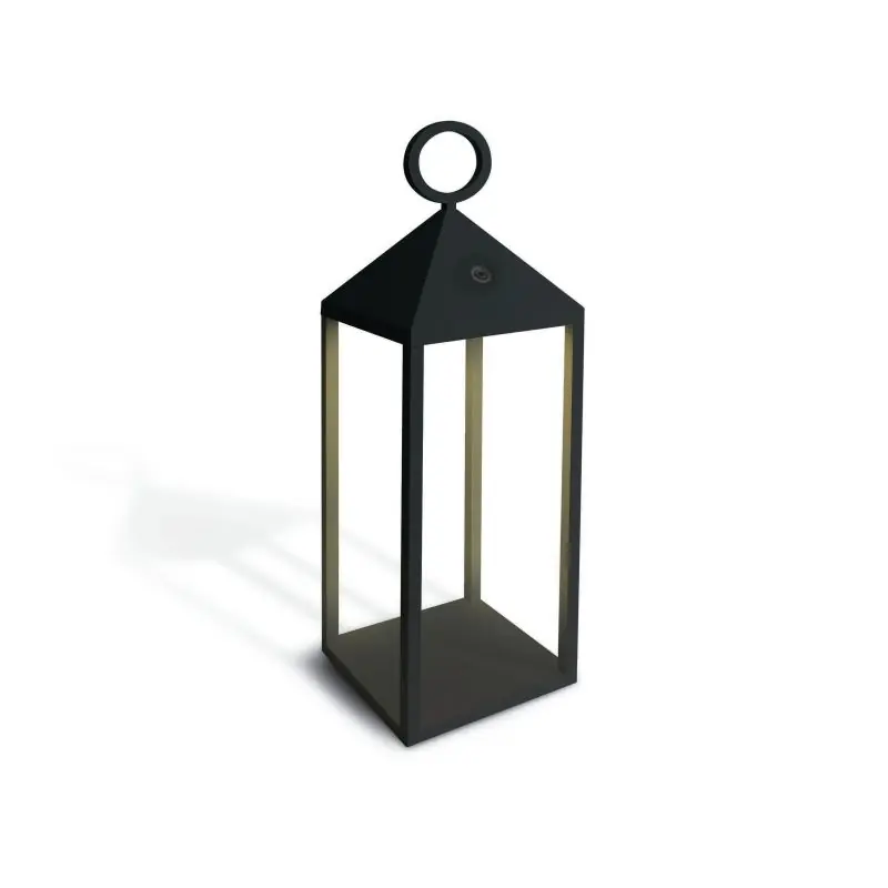 Luxe ONE Light Rechargeable Path Light - vloerlamp - 14 x 14 x 46 cm - 3W LED incl. - IP54 - zwart