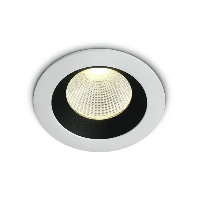 Budget ONE Light Dark Light Range - inbouwspot - Ø 85 mm, Ø 75 mm inbouwmaat - 12W dimbare LED incl. - IP65 - wit - warm witte lichtkleur