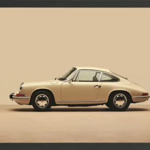 Tijdelijk Beschikbaar Art Print Vintage Porsche Beige