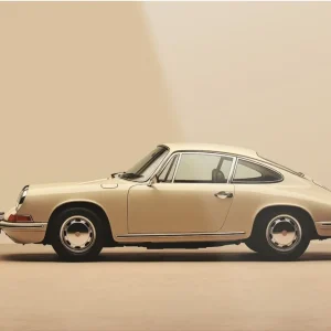 Glasschilderij Vintage Porsche Beige Koopje