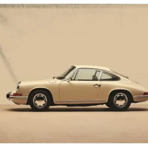 Wandkleed Vintage Porsche Beige Handgemaakt