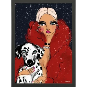 Wereldwijde Verzending Art Print Dotted Doggy
