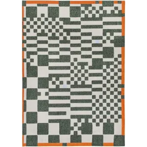 Vloerkleed Deep Green 9339 Chess | Louis de Poortere Ambachtelijk