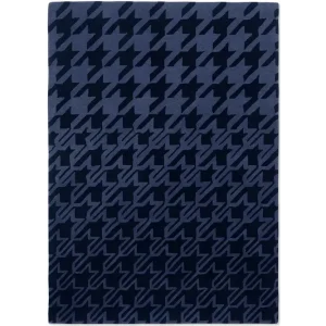 Korting Vloerkleed Dark Blue 162808 Houndstooth
