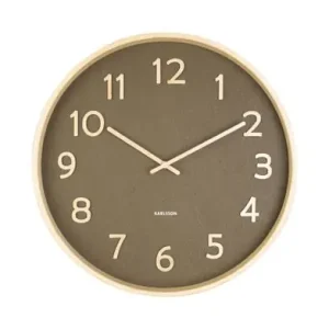 Nieuwe Collectie Karlsson Wandklok Pure Wood Grain - Medium - Mosgroen - Ø40cm