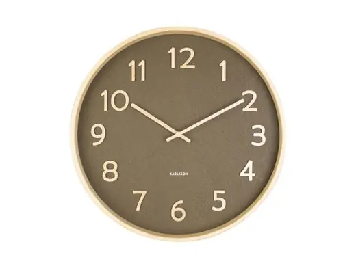 Nieuwe Collectie Karlsson Wandklok Pure Wood Grain - Medium - Mosgroen - Ø40cm