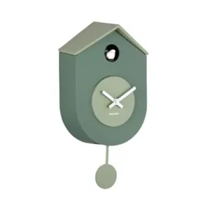Geld-Terug-Garantie Karlsson Koekoeksklok Grato Cuckoo - Met Vogelgeluiden - Jungle Groen - Vergrijsd Jade Groen - 17,5x9,2x33,2cm