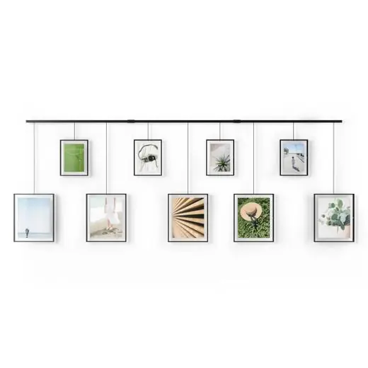 Express Levering Umbra Collagelijst Exhibit - Set Van 9 - Voor 13x18 en 20x25 Cm - Zwart - 223x77cm
