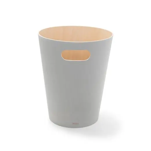 Gratis Verzending Umbra Papierbak Woodrow - 7,5 Liter - Licht Grijs - Ø23x28cm