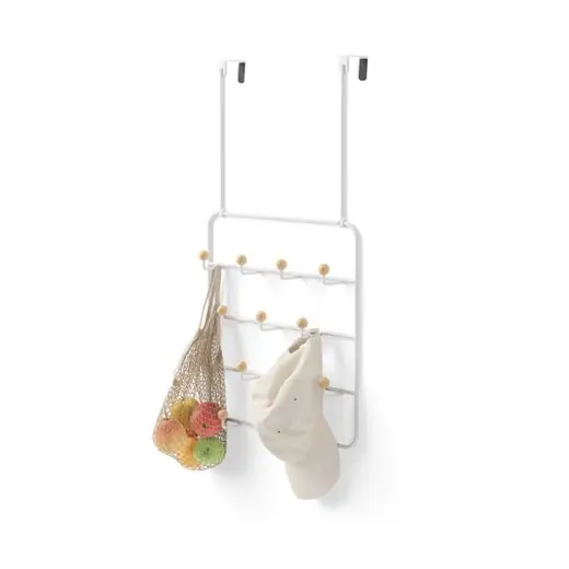 Aanbieding Umbra Deur en wandhaak Estique - 14 Haken - Naturel - Wit - 36x11x60cm