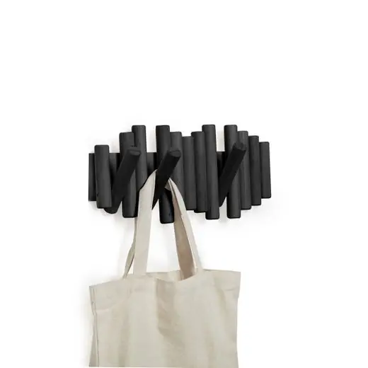 Umbra Wandkapstok Picket - 5 Haken - Inklapbaar - Zwart - 38x17x4cm Flitsaanbieding