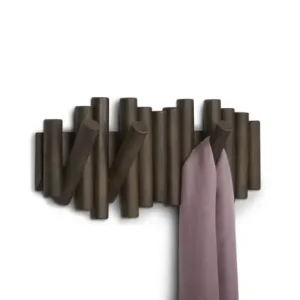 Umbra Wandkapstok Picket - 5 Haken - Inklapbaar - Walnoot - 38x17x4cm Limited Edition