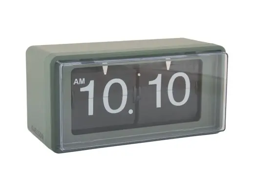Alleen Vandaag Karlsson Flip Klok Retro Boxed Flip - Wandklok - Jungle Groen - 20x10x10cm