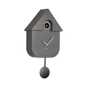 Op = Op Karlsson Koekoeksklok Modern Cuckoo - Metallic Donker Grijs - 41x21,5x8,5cm