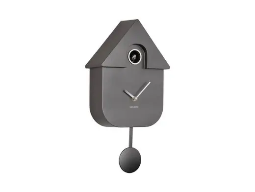 Op = Op Karlsson Koekoeksklok Modern Cuckoo - Metallic Donker Grijs - 41x21,5x8,5cm