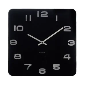 Trendy Karlsson Wandklok Vintage Squared - Glas - Zwart - 35x35cm