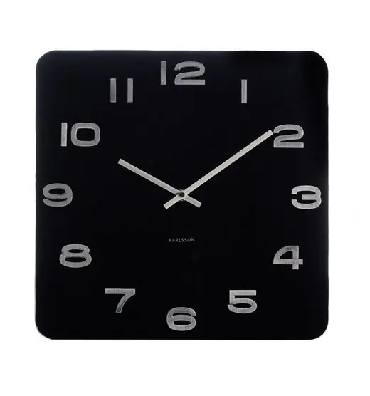 Trendy Karlsson Wandklok Vintage Squared - Glas - Zwart - 35x35cm