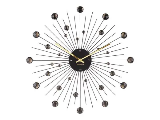 Favoriet Karlsson Wandklok Sunburst - Large - Zwart - Ø50cm