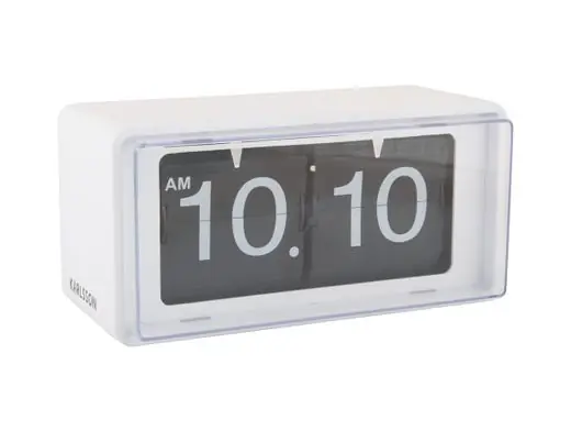 Alleen Vandaag Karlsson Flip Klok Retro Boxed Flip - Wandklok - Wit - 20x10x10cm