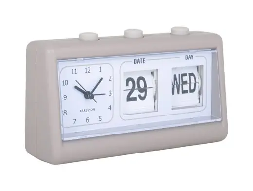 Voordeelprijs Karlsson Wekker Data Flip - Met Datum - Kunststof - Grijs - 6x11x19cm