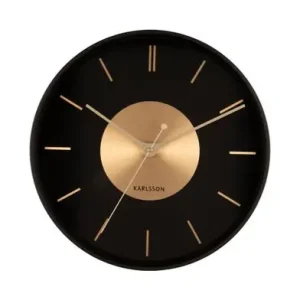 Beste Prijs Karlsson Wandklok Gold Disc - Zwart - Goud - 4,5xØ35cm