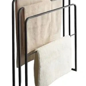 Yamazaki Handdoekhouder Tower - Vrijstaand - 3 laags - Zwart - 70x14x81cm Hete Deal