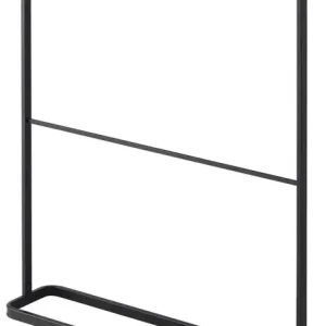 Lage Kosten Yamazaki Handdoekhouder Tower - Vrijstaand - 2 laags - Zwart - 65x15x75cm