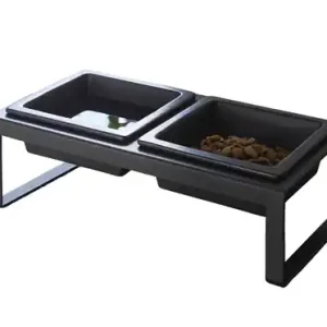 Seizoensaanbieding Yamazaki Voerbak Tower - Hondenvoerbak - Kattenvoerbak - Zwart - 29x15,5x10cm
